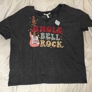 Maurice’s “Jingle Bell Rock” V- Neck Tee (Women’s Small) RUNS BIG